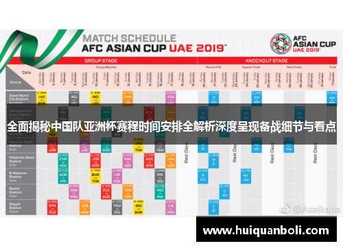 全面揭秘中国队亚洲杯赛程时间安排全解析深度呈现备战细节与看点 全面揭秘中国队亚洲杯赛程时间安排全解析深度呈现备战细节与看点